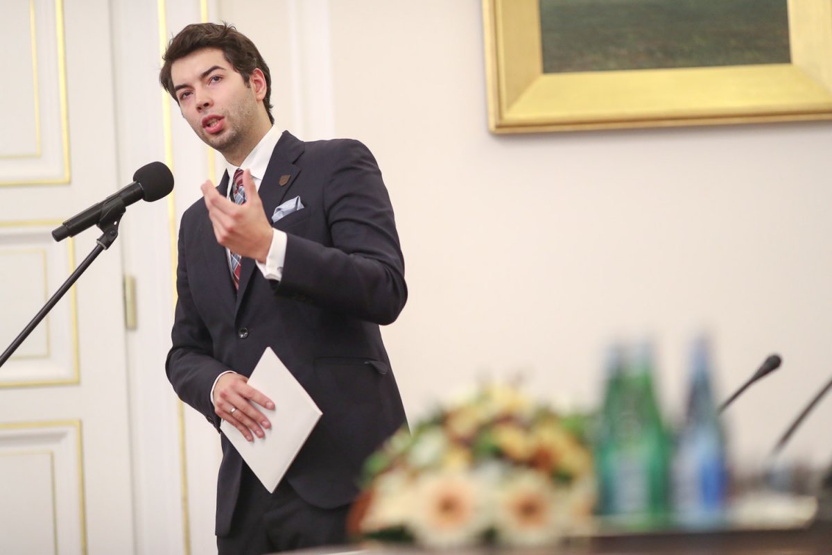 Paweł Kurtyka podczas konferencji Fundacji im. Janusza Kurtyki w Belwederze