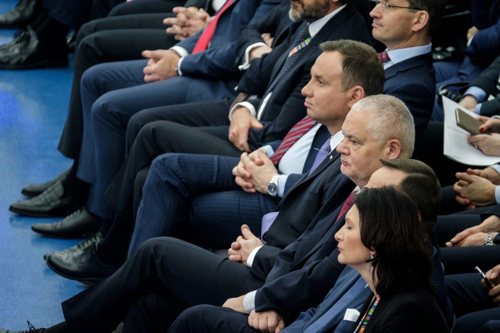 17.11.2016 Jasionka , Centrum Wystawienniczo Kongresowe . Prezydent RP Andrzej Duda podczas kongresu 590 . Fot. Patryk Ogorzalek / Agencja Gazeta
