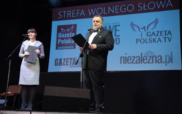 Tomasz Sakiewicz i Katarzyna Hejke podczas gali "Gazety Polskiej"