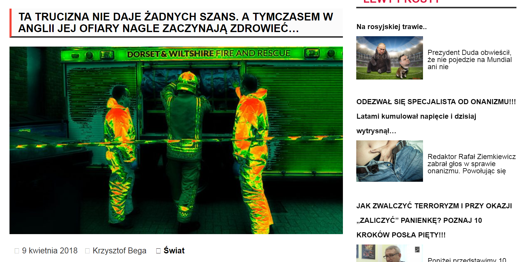 "Inna Polityka", portal Jacka Podgórskiego, b. doradcy Leszka Millera, poddawał w wątpliwość realność zamachu na Siergieja Skripala.