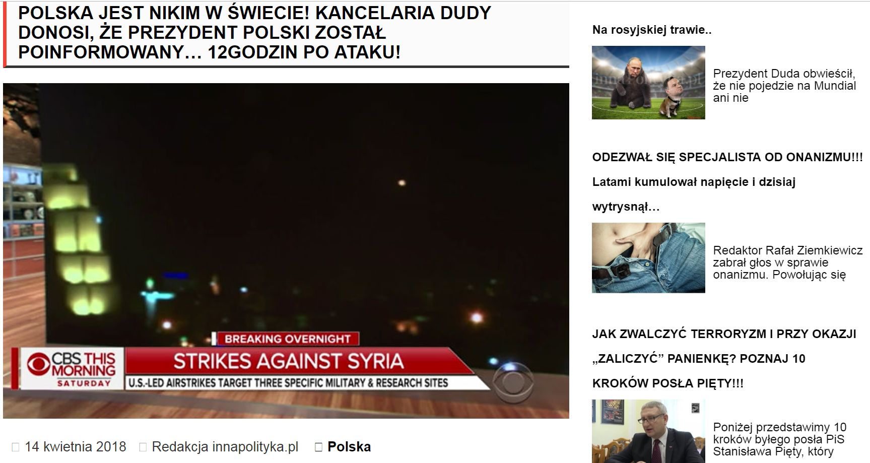 Przykład propagandy z InnaPolityka.pl