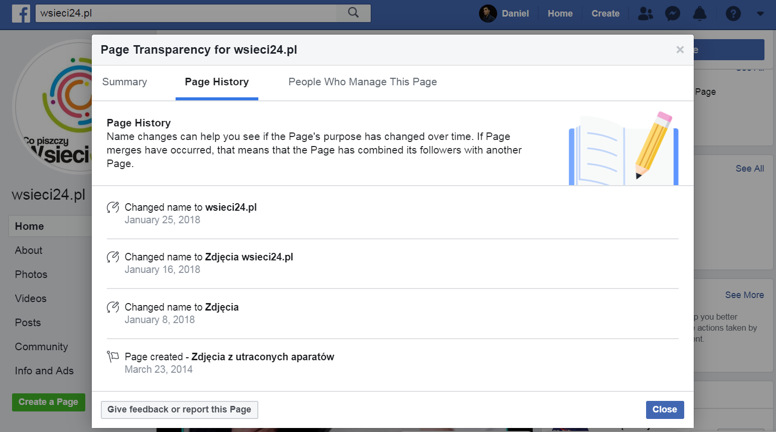 Fanpejdż na Facebooku należący do siatki Konrada Piotrowskiego i Marty Sz., szerzącej fake newsy i rosyjską propagandę oraz promującej prawicowe media.