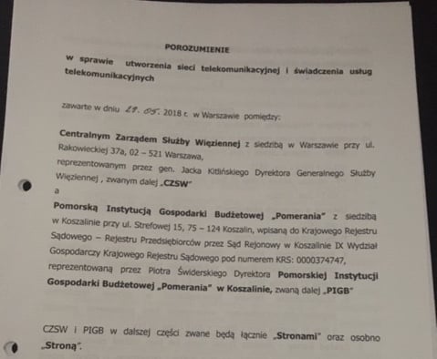 Porozumienie o utworzeniu przywięziennej telefonii