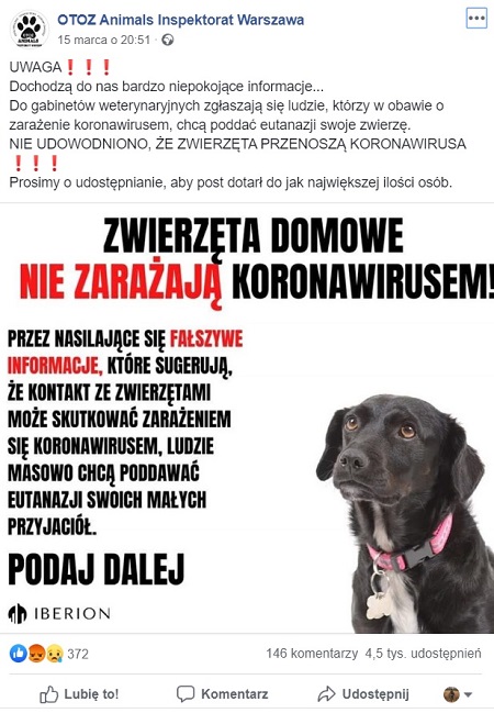 koronawirus usypianie zwierząt to fake