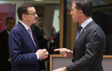 Morawiecki Rutte Mateusz Morawiecki i Mark Rutte