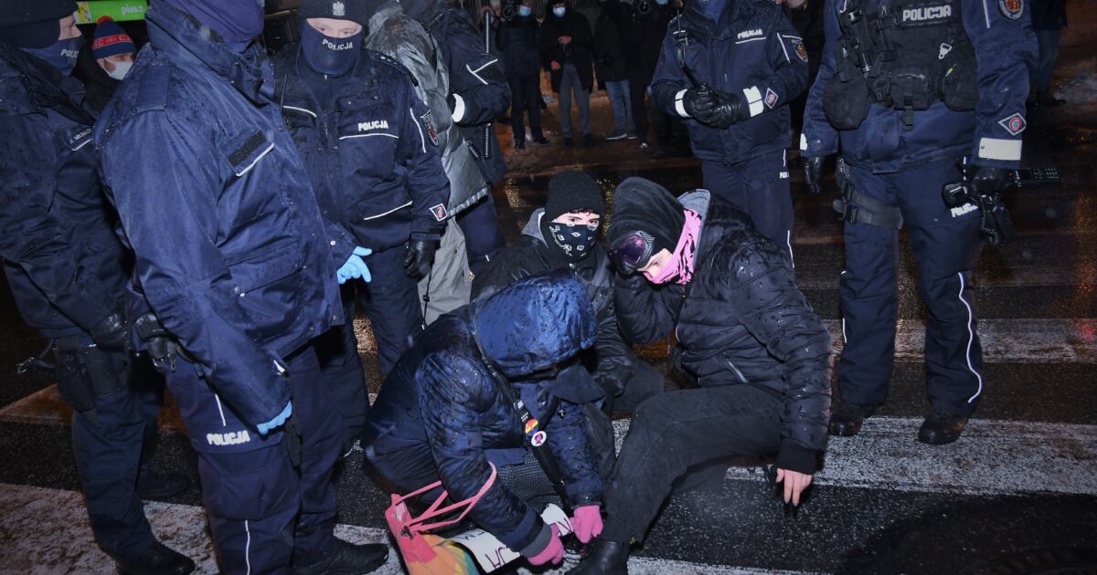 Strajk Kobiet - blokada, Warszawa, 19.02.2021
