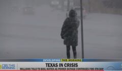 Obrazek z telewizji z USA - relacja o zimie w Teksasie