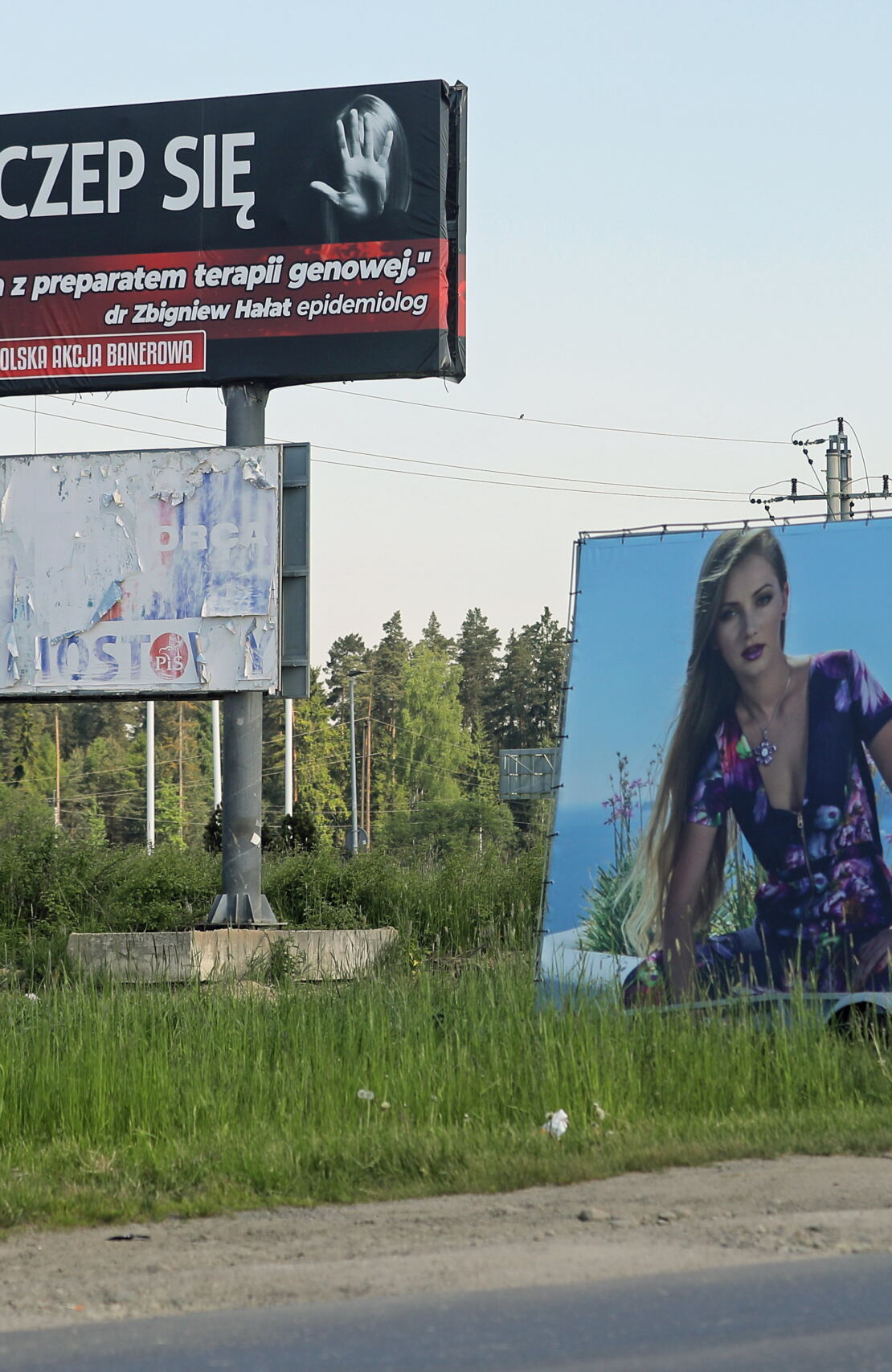 Banery antyszczepionkowców na Podhalu