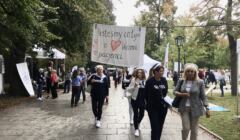 Białe Miasteczko - protestujący medycy w Warszawie