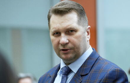 03.01.2022 Rzeszow , Uniwersytet Rzeszowski . Minister edukacji w rzadzie PiS Przemyslaw Czarnek podczas podczas konferencji prasowej , na ktorej poinformowano o zwiekszeniu subwencji dla UR o 3 mln zl .