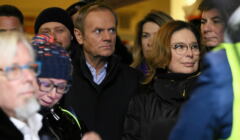 Lider PO Donald Tusk na proteście ws. lex TVN