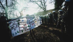 Krosno Odrzańskie, 12.02.2022. Protest pod SG w Krośnie Odrzańskim