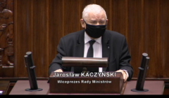 Jarosław Kaczyński w Sejmie 1 lutego 2022, debata nad ustawą covidową nazywaną przez opozycję lexKaczyński