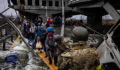 Ewakuacja Irpienia, 7 marca 2022 fot. Dimitar DILKOFF / AFP