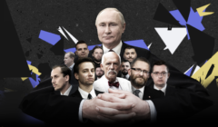 Fotomontaż – Władimir Putin obejmuje rękoma posłów Konfederacji