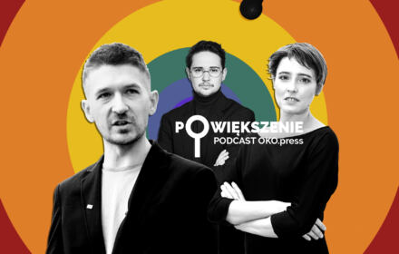 Hubert Sobecki oraz Anton Ambroziak i Agata Kowalska, dziennikarze OKO.press
