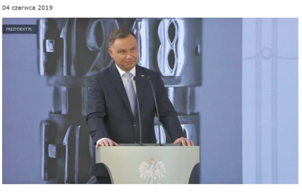 Andrzej Duda, orędzie z 2019 r. w 30 rocznicę wyborów