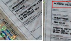 Fragment karty pojazdu rzekomo należącego do wicerektora ASzW