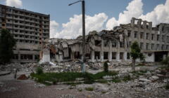 Zniszczenia wojenne w Zytomierzu w Ukranie