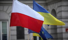 Flaga Polski i flaga Ukrainy