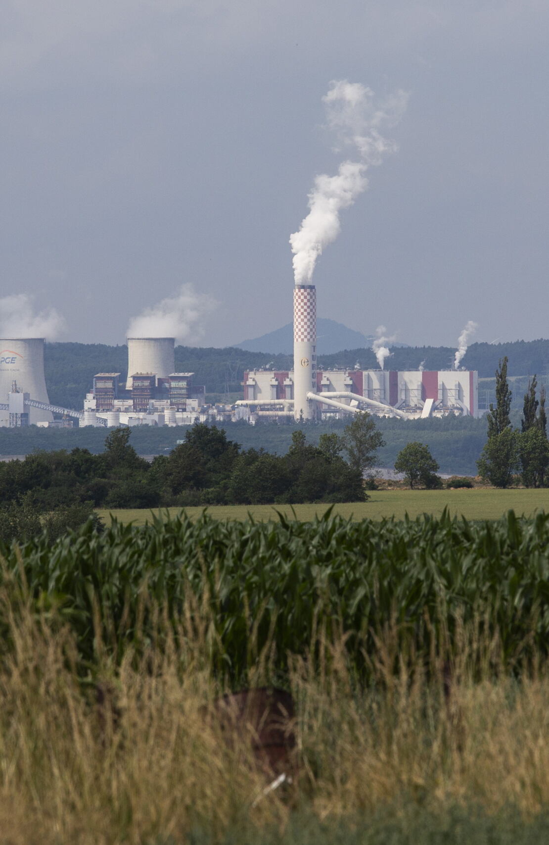 Ceny prądu na 2023 rok pobiły kolejne rekordy. Dokłada się susza łąka, w tle kominy elektrowni