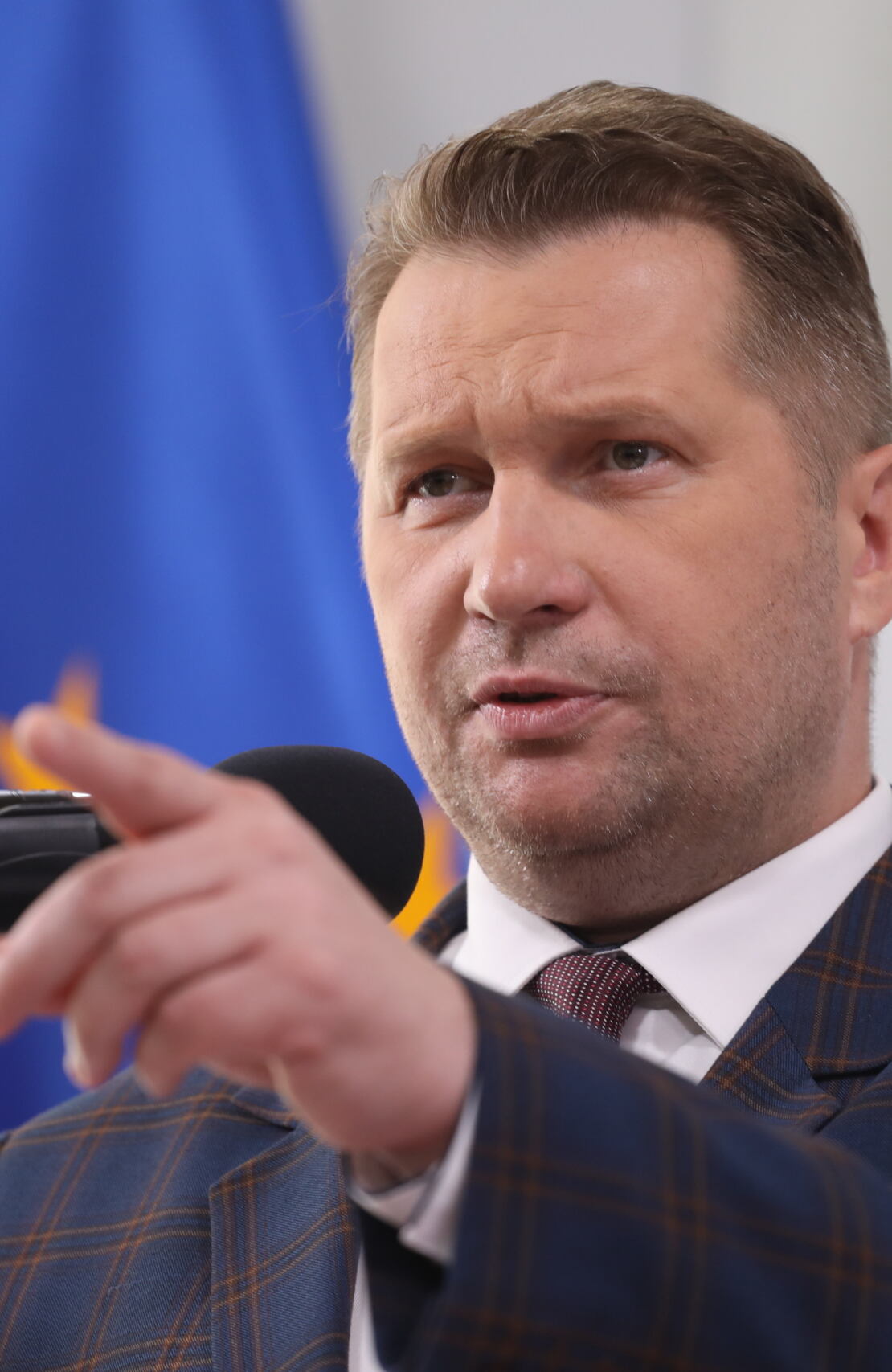 Czarnek: Fakty są takie, że wakatów jest tyle samo. Fakty są zupełnie inne: kryzys kadrowy się pogłębia 05.07.2022 Warszawa , ul. Wspolna 1/3 , Ministerstwo Edukacji i Nauki . Minister edukacji w rzadzie PiS Przemyslaw Czarnek podczas konferencji prasowej ws. wynikow egzaminu maturalnego .